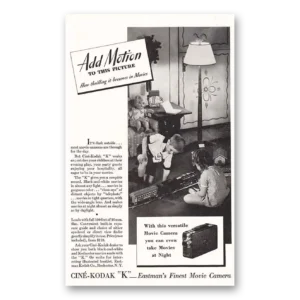 1933 Cine Kodak K Camera Print Ad | Toy Train