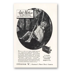 1933 Cine Kodak K Camera Print Ad | Children Romp