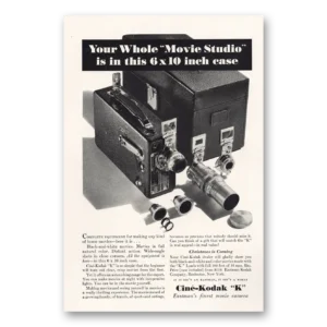 1933 Cine Kodak K Camera Print Ad | Movie Studio