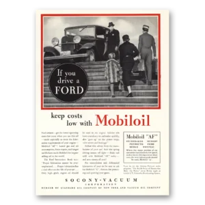 1933 Mobiloil Print Ad | You Drive Ford