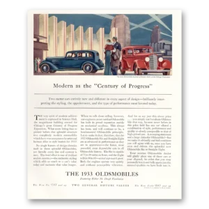 1933 Oldsmobile Six and Eight Print Ad | Century Progress