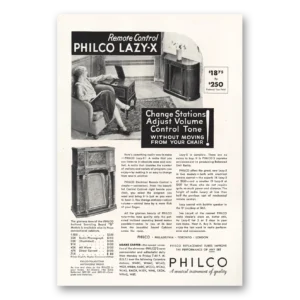 1933 Philco Radio Print Ad | Lazy X