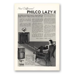 1933 Philco Radio Print Ad | Lazy X