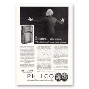 1933 Philco Radio Print Ad | Utter Silence