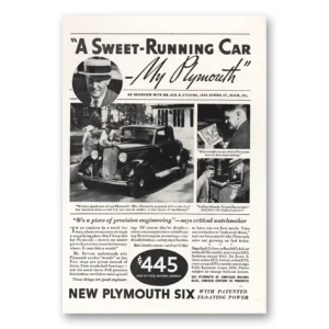 1933 Plymouth Six Print Ad | Sweet Running