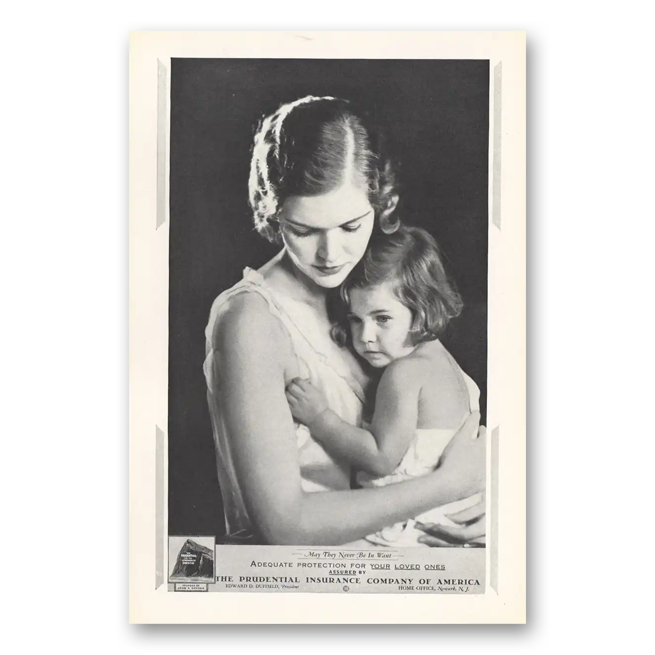 1933 Prudential Insurance Print Ad | May They Never