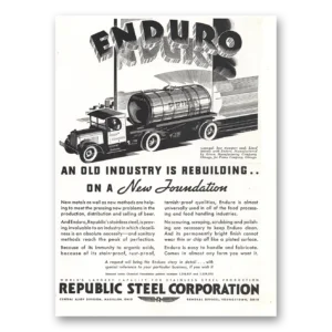 1933 Republic Steel Print Ad | Enduro