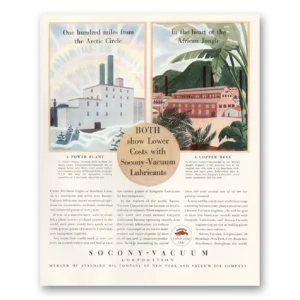 1933 Socony Vacuum Lubrication Print Ad | Arctic Circle