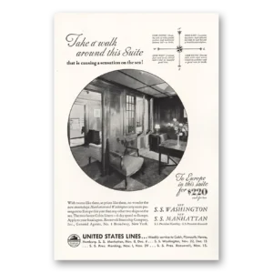 1933 United States Lines Print Ad | Talk Walk