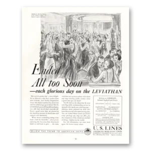 1933 United States Lines Print Ad | Leviathan