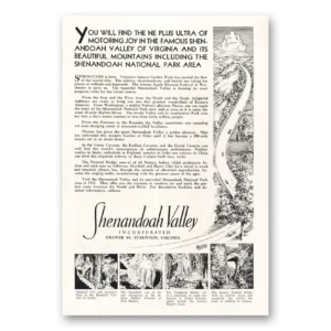 1933 Virginia Print Ad | Shenandoah Valley