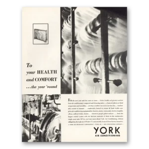 1933 York Air Conditioning Print Ad | Health Comfort