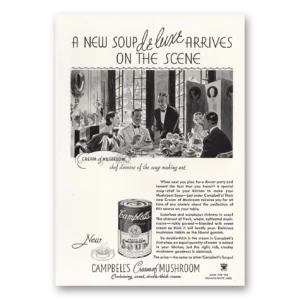 1934 Campbells Cream of Mushroom Soup Print Ad | Soup Deluxe