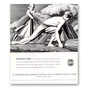 1934 Commercial National Bank Print Ad | Harvest Time