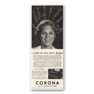 1934 Corona Typewriter Print Ad | Gets Done