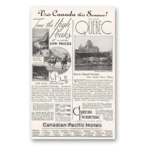 1934 Canadian Pacific Print Ad | Regal Chateau