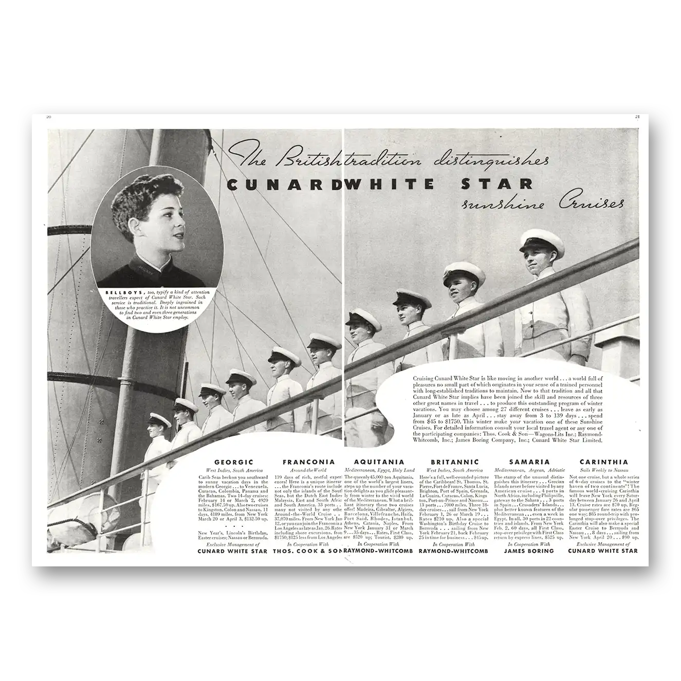 1934 Cunard Print Ad | White Star