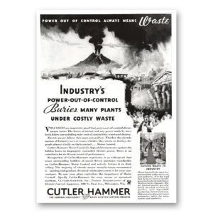 1934 Cutler Hammer Print Ad | Buries Many Plants
