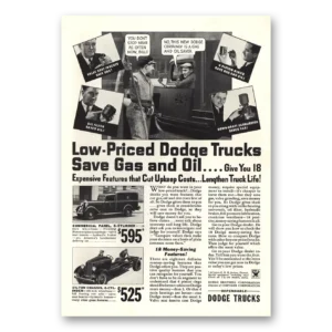 1934 Dodge Trucks Print Ad | Save Gas