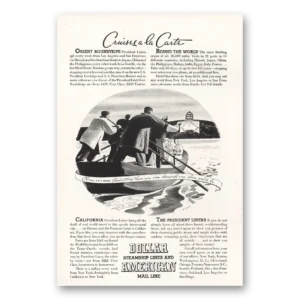 1934 Dollar Steamship Lines Print Ad | Cruisesla Carte