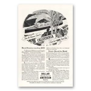 1934 Dollar Steamship Lines Print Ad | Panama Canal