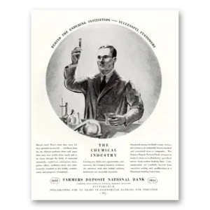 1934 Farmers Deposit National Bank Print Ad | Chemical Industry