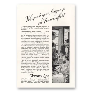 1934 French Line Print Ad | Speak Your Language