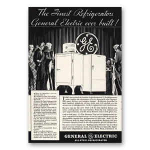 1934 General Electric Refrigerator Print Ad | Ge Finest