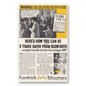 1934 Goodrich Silvertown Tires Print Ad | Fatal To 3