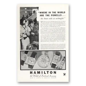 1934 Hamilton Watch Print Ad | Powells