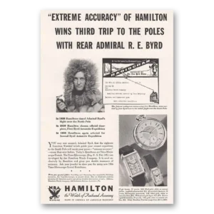 1934 Hamilton Watch Print Ad | Rear Admiral