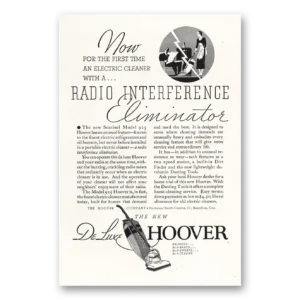 1934 Hoover Vacuum Print Ad | Radio Interference