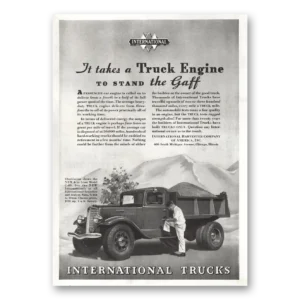 1934 International Trucks Print Ad | Stand Gaff