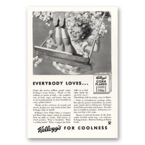 1934 Kelloggs Corn Flakes Print Ad | Everybody Loves