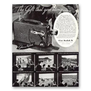 1934 Cine Kodak K Camera Print Ad | Goes Along