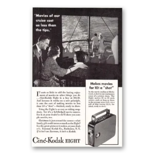 1934 Cine Kodak Eight Camera Print Ad | Our Cruise