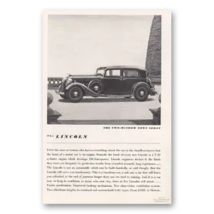 1934 Lincoln Town Sedan Print Ad | Early Morning