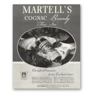 1934 Martell Cognac Print Ad | Three Star
