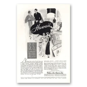 1934 Matson Line Print Ad | Ss Lurline