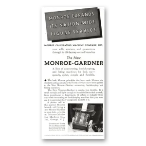 1934 Monroe Calculating Machines Print Ad | Nation Wide