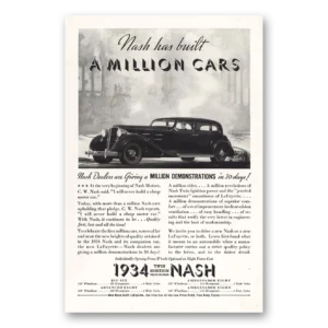 1934 Nash Motors Print Ad | Demonstrations
