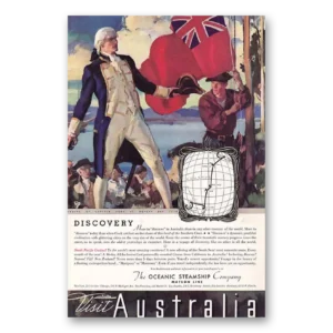 1934 Oceanic Steamship Print Ad | Captain Cook