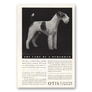 1934 Otis Elevator Print Ad | Care Purebred