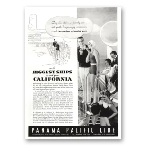 1934 Panama Pacific Line Print Ad | Deep Hue