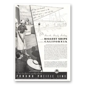 1934 Panama Pacific Line Print Ad | Biggest Ships