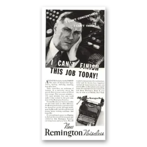 1934 Remington Typewriter Print Ad | Noiseless Typewriter
