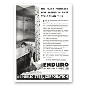 1934 Republic Steel Print Ad | No Fairy Princess