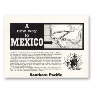1934 Southern Pacific Print Ad | Mexico
