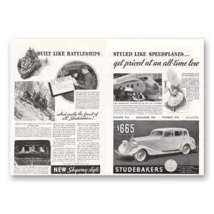 1934 Studebaker Print Ad | Built Like Battleships