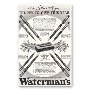 1934 Watermans Pen Print Ad | Letters Tell You